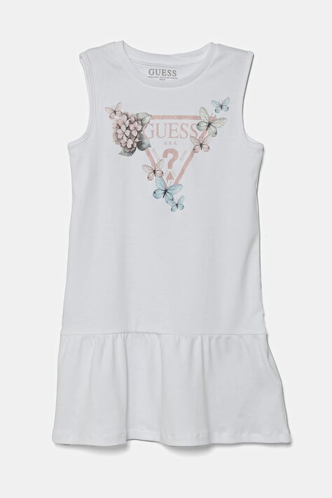Guess vestito di cotone bambina colore bianco  K4RK23 KA6W4