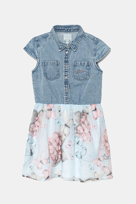 Dívčí šaty Guess modrá barva, mini, K5RK16 D4EU0