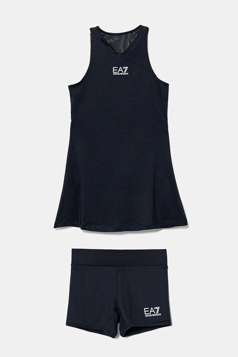 EA7 Emporio Armani sukienka dziecięca kolor granatowy mini rozkloszowana 8NFA51 FJGBZ