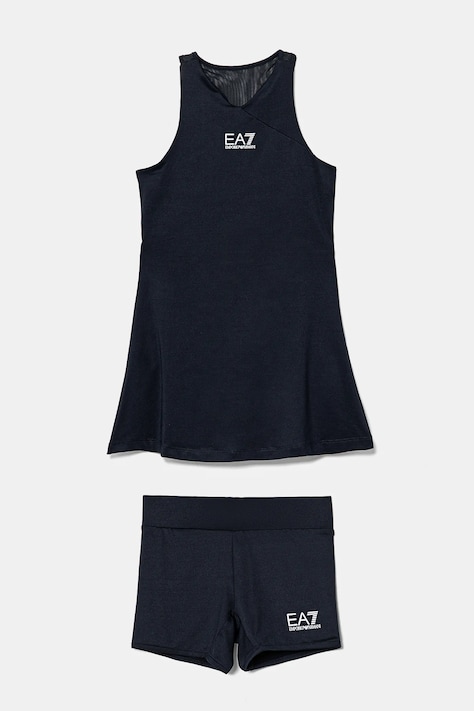 EA7 Emporio Armani rochie fete culoarea bleumarin, mini, evazată, 8NFA51 FJGBZ