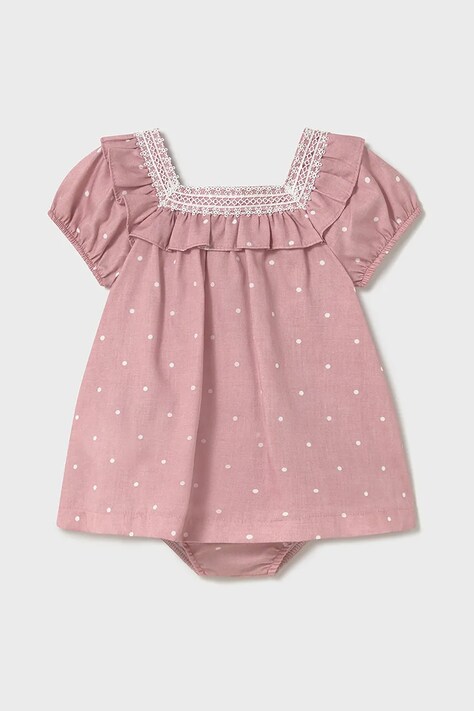 Mayoral rochie bebe culoarea roz, mini, dreaptă, 1919