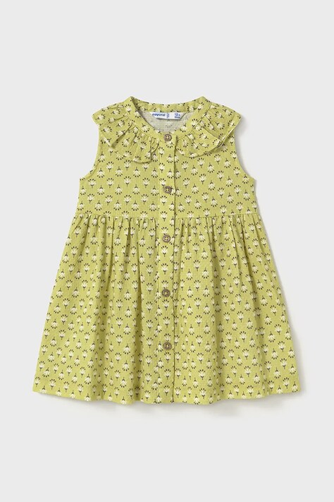 Mayoral rochie din bumbac pentru copii culoarea verde, mini, dreaptă, 1921