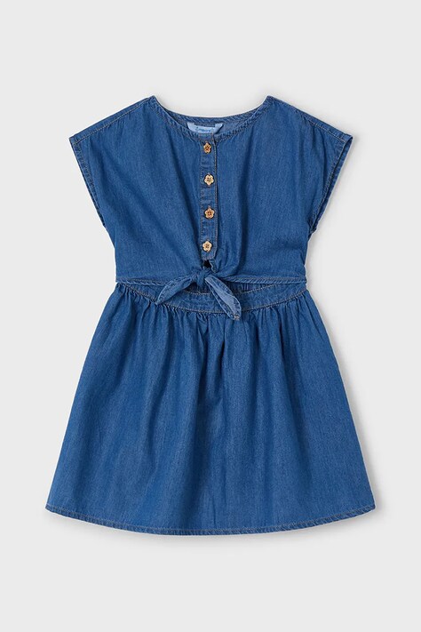 Mayoral rochie din denim pentru copii mini, evazată, 3931