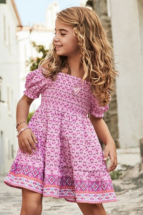 Mayoral rochie din bumbac pentru copii culoarea roz, mini, evazată, 3932