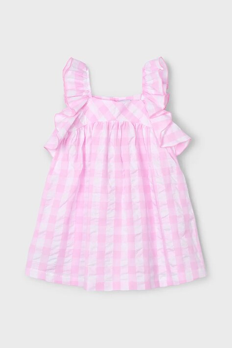 Mayoral sukienka bawełniana dziecięca kolor różowy mini rozkloszowana 3935