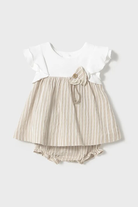 Mayoral Newborn rochie bebe culoarea bej, mini, evazată, 1845