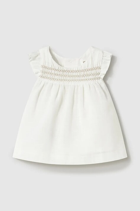 Mayoral Newborn rochie bebe culoarea bej, mini, evazată, 1846