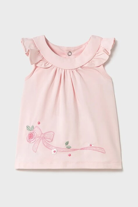 Mayoral Newborn rochie din bumbac pentru bebeluși culoarea roz, mini, evazată, 1852