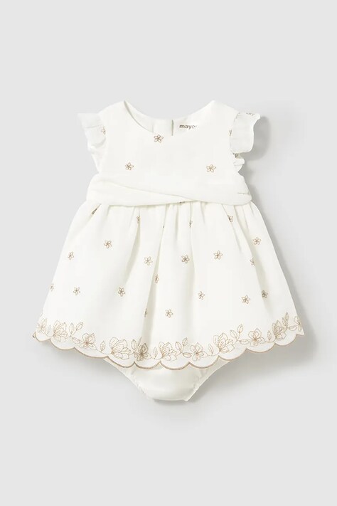 Mayoral Newborn rochie bebe culoarea bej, mini, evazată, 1856