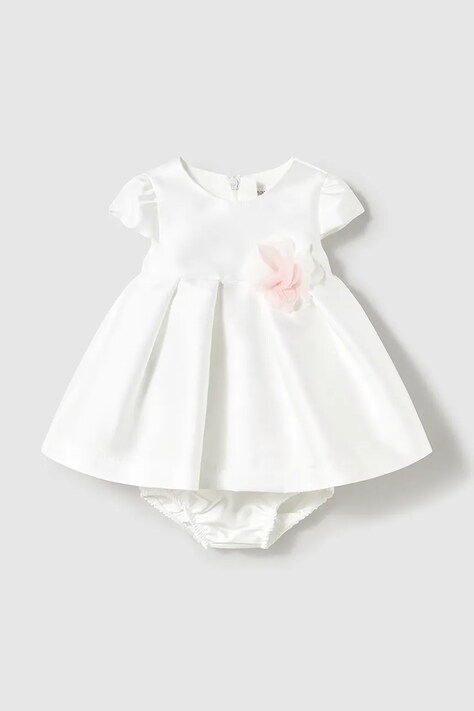 Mayoral Newborn rochie bebe culoarea alb, mini, evazată, 1861