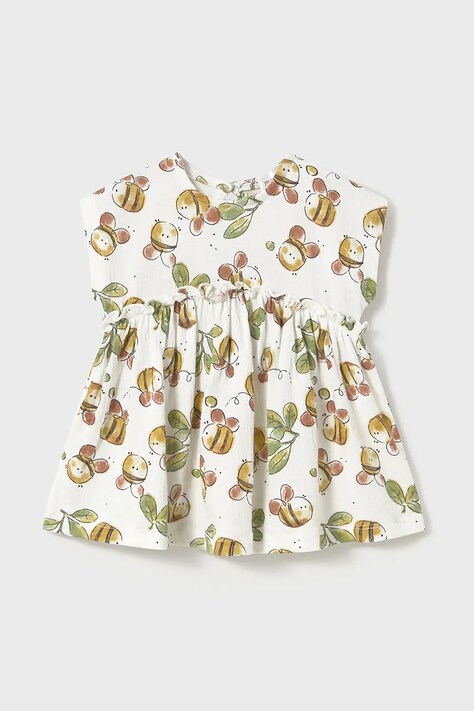 Mayoral Newborn rochie bebe culoarea bej, mini, evazată, 1870