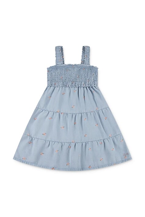 Dívčí šaty Levi's BABY DOLL SMOCKED DRESS modrá barva, mini, 3EM227