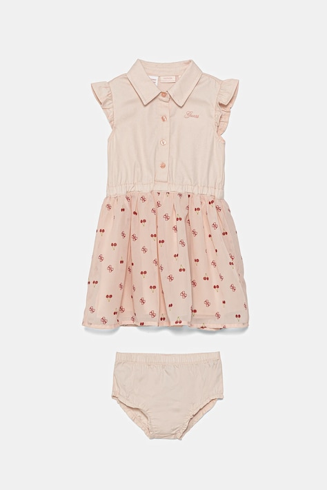 Kojenecké šaty Guess růžová barva, midi, áčková, A5GK01 WG5P0