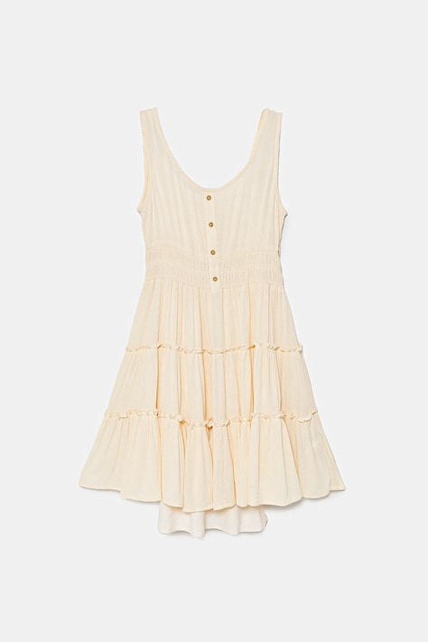 Παιδικό φόρεμα Guess χρώμα: μπεζ, J5GK11 WH6W0