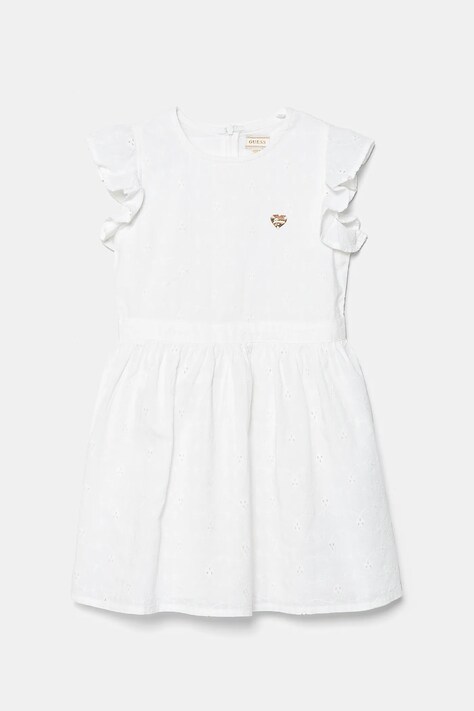 Guess vestito di cotone bambina colore bianco  K5GK12 WH710