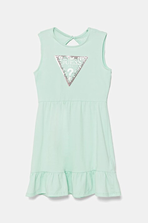 Guess rochie fete culoarea turcoaz, mini, evazată, K5GK22 K6YW4