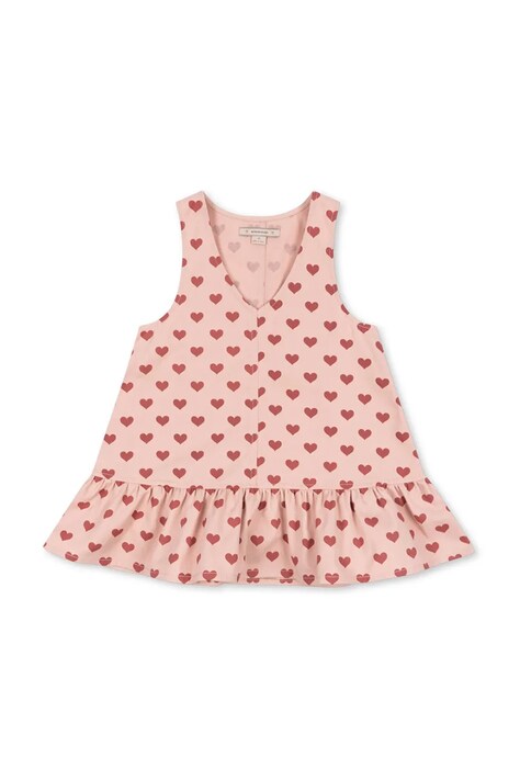 Dětské bavlněné šaty Konges Sløjd FEN DRESS GOTS růžová barva, mini, KS102443