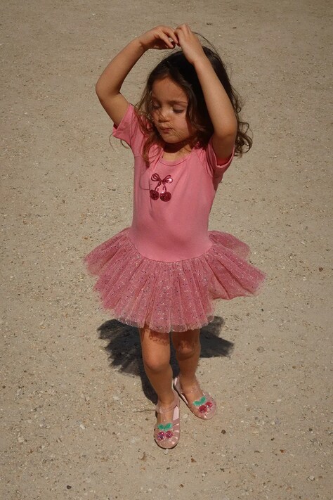 Konges Sløjd rochie fete BALLERINA DRESS culoarea roz, mini, evazată, KS102647