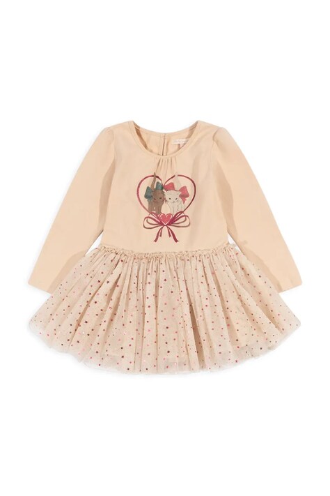 Детска рокля Konges Sløjd FAIRY BALLERINA DRESS в бежово къса разкроена KS102721