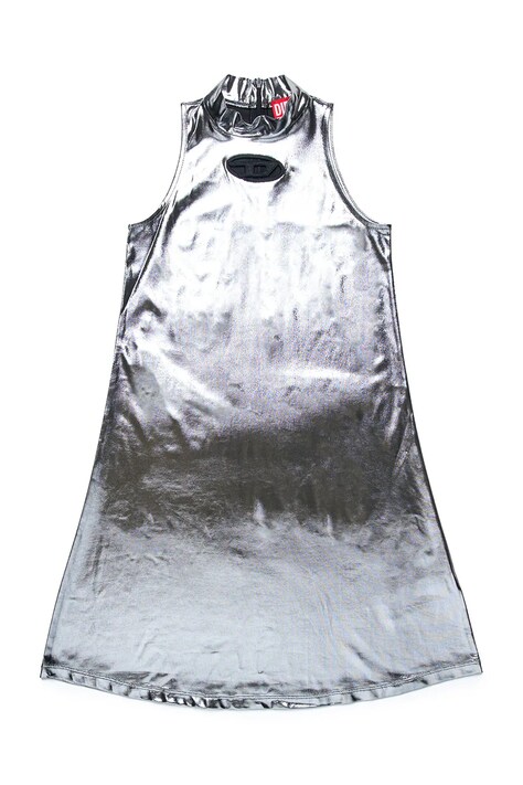 Otroška obleka Diesel DSTROL DRESS srebrna barva, J02175