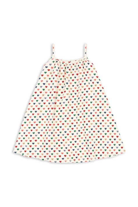 Сукня Konges Sløjd BASIC STRAP DRESS GOTS колір бежевий midi розкльошена KS103152