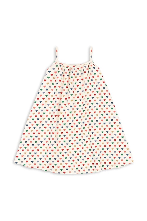 Konges Sløjd ruha BASIC STRAP DRESS GOTS bézs, midi, harang alakú, KS103152