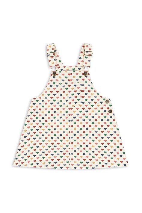 Konges Sløjd rochie FRANKIE OVERALL DRESS GOTS culoarea bej, maxi, evazată, KS103181