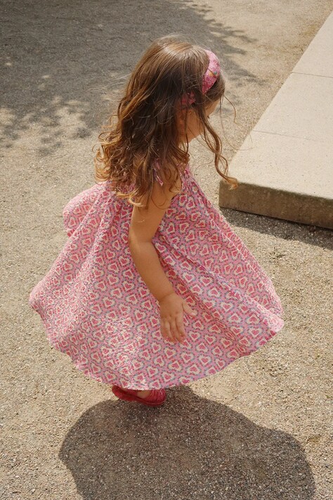 Obleka Konges Sløjd VIVIAN STRAP DRESS GOTS roza barva, KS103061