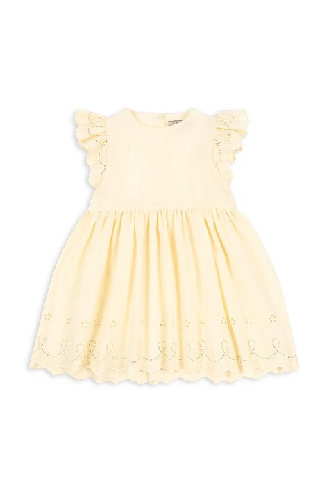 Šaty Konges Sløjd POSEY DRESS žlutá barva, mini, KS103192