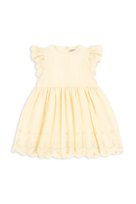 Haljina Konges Sløjd POSEY DRESS boja: žuta, mini, širi se prema dolje, KS103192