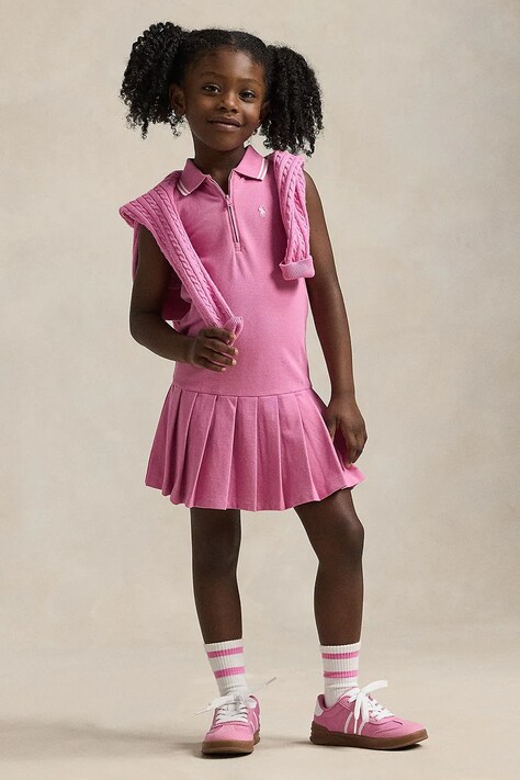Polo Ralph Lauren rochie fete culoarea roz, mini, dreaptă, 312965016001