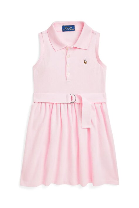 Дитяча бавовняна сукня Polo Ralph Lauren колір фіолетовий mini розкльошена 312966714004