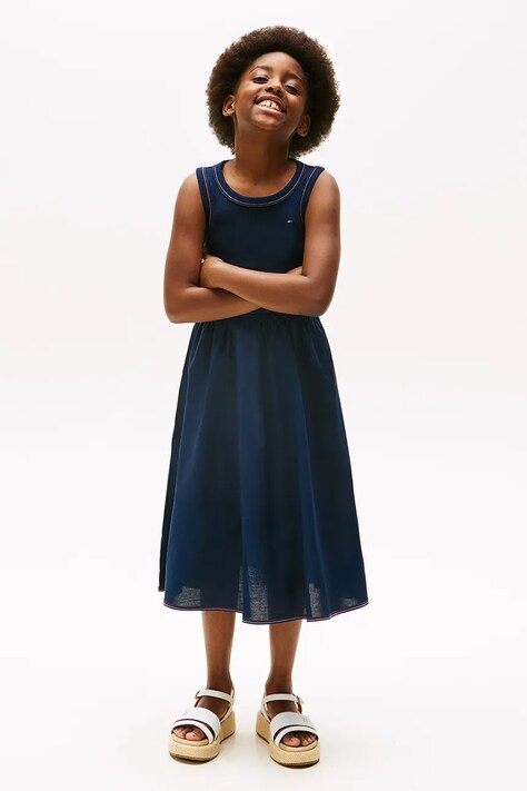 Dívčí šaty Tommy Hilfiger tmavomodrá barva, mini, KG0KG08474