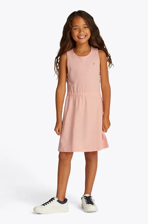 Tommy Hilfiger sukienka dziecięca kolor pomarańczowy mini prosta KG0KG08481