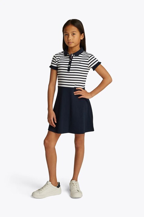 Dívčí šaty Tommy Hilfiger tmavomodrá barva, mini, KG0KG08484