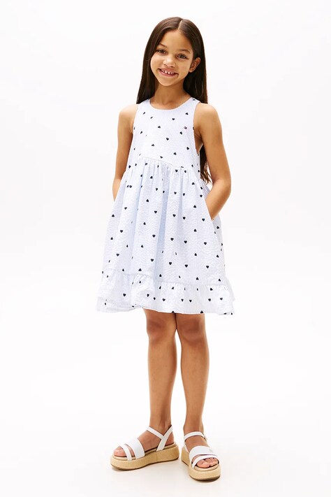Tommy Hilfiger sukienka dziecięca kolor niebieski mini rozkloszowana KG0KG08570