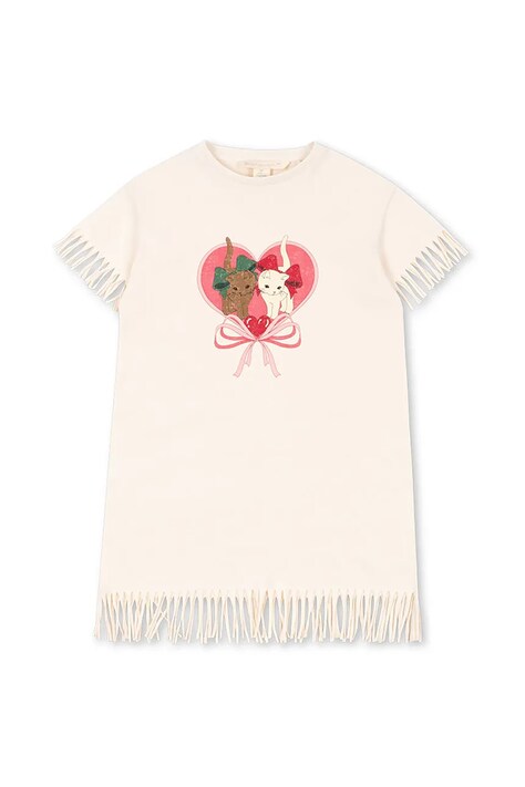 Šaty Konges Sløjd MARAH DRESS GOTS béžová barva, mini, KS103406