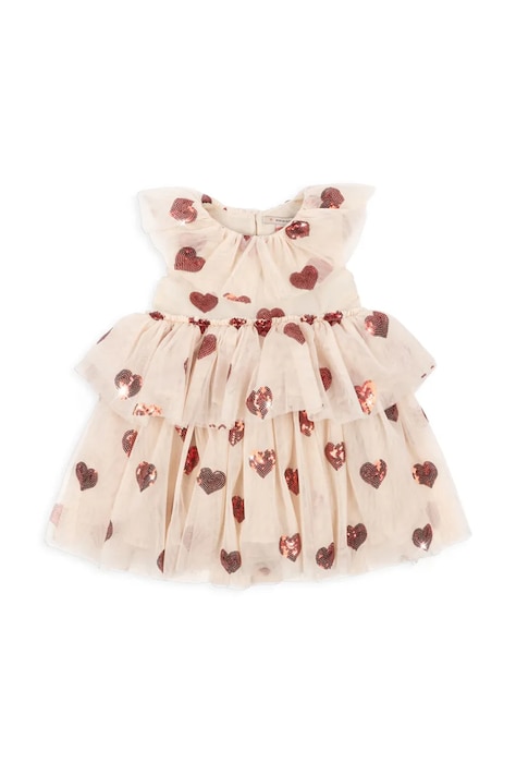 Konges Sløjd gyerek ruha YVONNE FAIRY DRESS GRS bézs, mini, harang alakú, KS103367