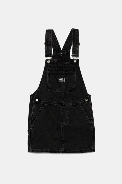 Dětské riflové šaty Vans GROUNDWORK SKIRTALL šedá barva, mini, VN000MDVEMQ1