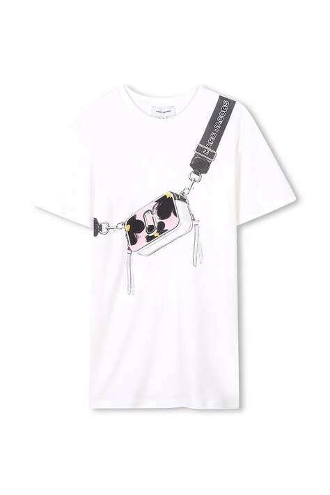 Παιδικό βαμβακερό φόρεμα Marc Jacobs χρώμα: ροζ, W60530