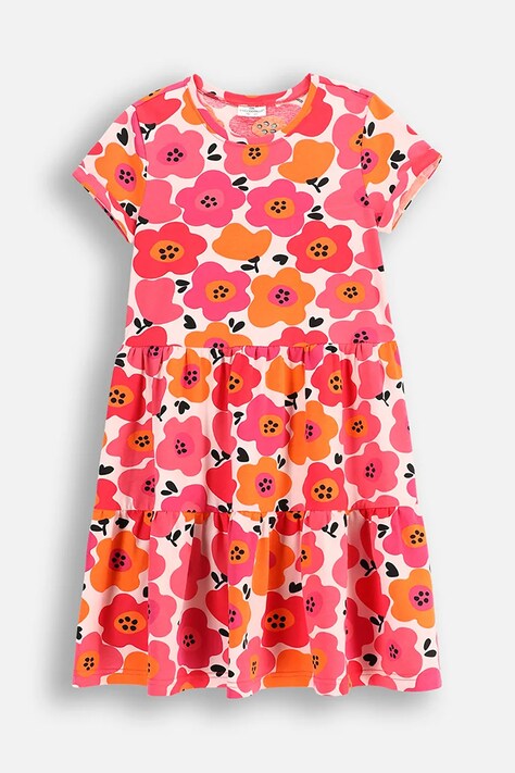 Dívčí šaty Coccodrillo růžová barva, mini, EVERYDAY GIRL
