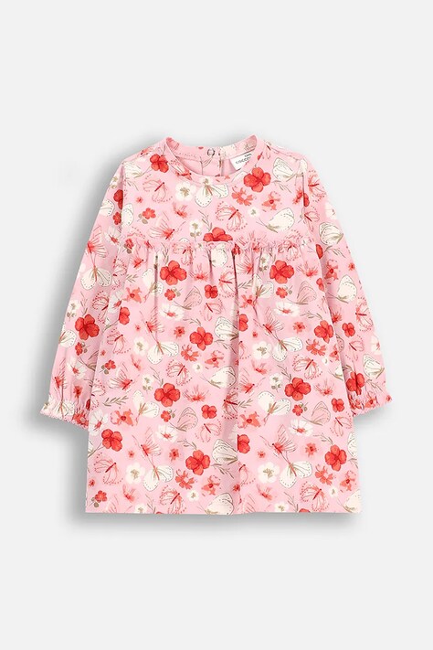 Kojenecké šaty Coccodrillo růžová barva, mini, áčková, NOSTALGIC MEADOW GIRL NEWBORN