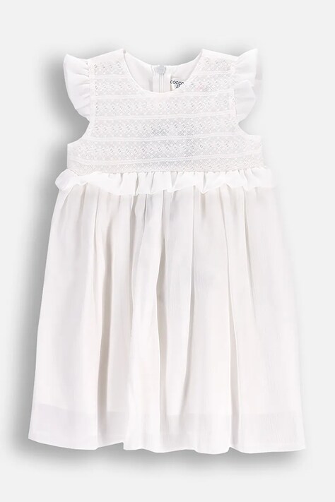 Šaty pre bábätká Coccodrillo béžová farba, mini, rovný strih, ELEGANT BABY GIRL