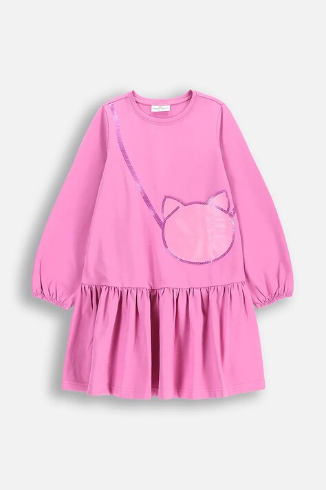 Coccodrillo sukienka dziecięca kolor różowy mini prosta COSMIC GIRL KIDS