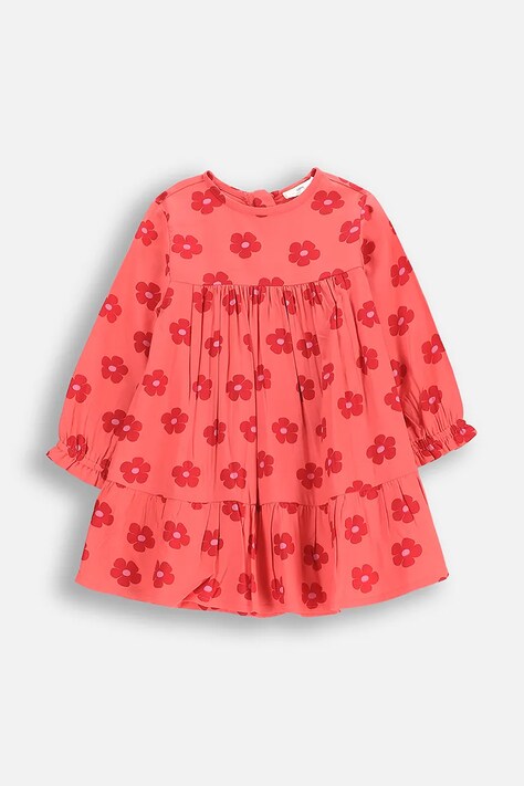 Kojenecké šaty Coccodrillo oranžová barva, mini, áčková, NOSTALGIC MEADOW GIRL NEWBORN