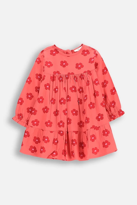 Kojenecké šaty Coccodrillo oranžová barva, mini, áčková, NOSTALGIC MEADOW GIRL NEWBORN