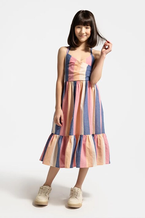 Βαμβακερό φόρεμα Coccodrillo χρώμα: πολύχρωμο, FLOWER PARADISE GIRL JUNIOR