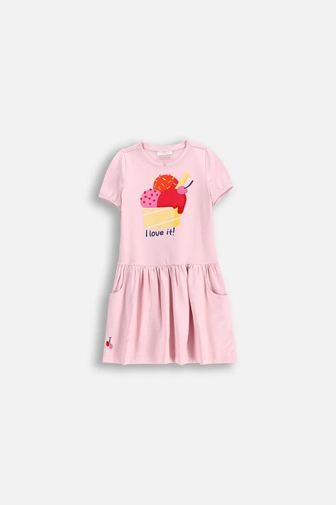 Coccodrillo sukienka kolor różowy mini prosta HOLIDAY SPLASH GIRL KIDS