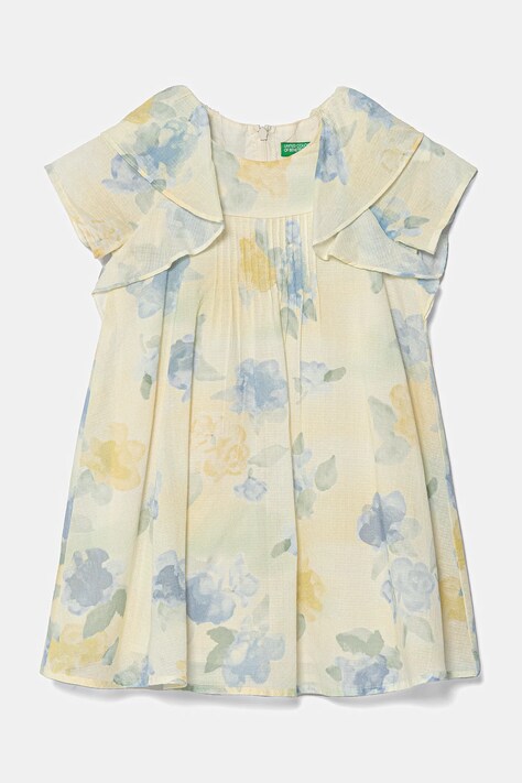 Dětské bavlněné šaty United Colors of Benetton béžová barva, mini, 4HYUGV02B