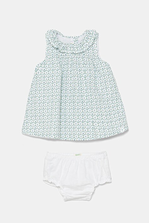 Βεφικό λινό φόρεμα United Colors of Benetton χρώμα: μπλε, 4Q1NAV00O